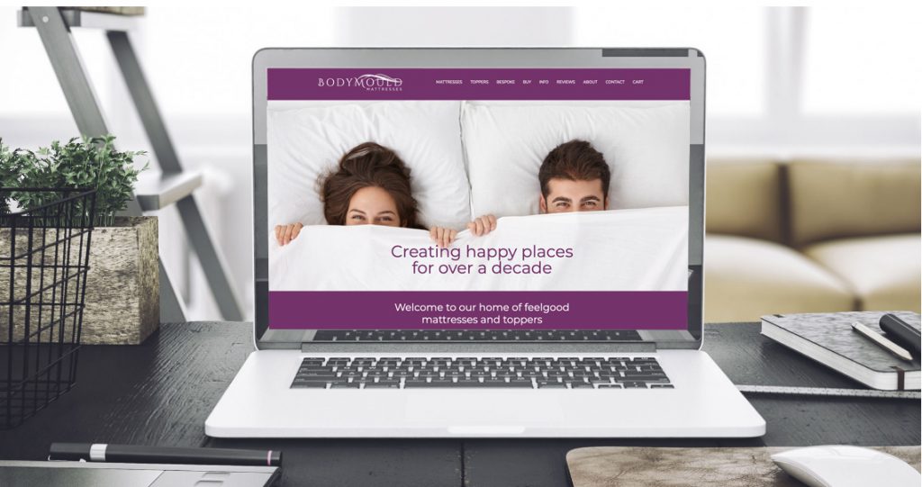 Bodymould mattresses Two Lizards site & Brand design Surrey